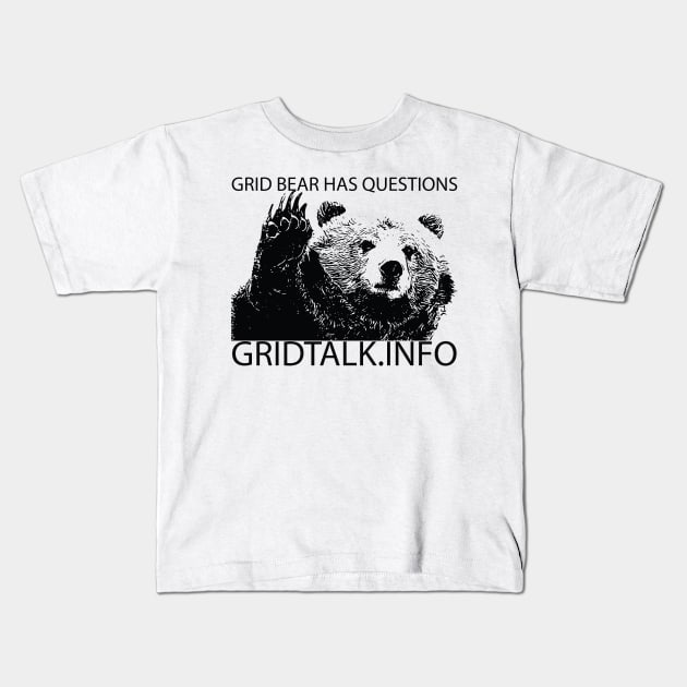 Grid Bear Has Questions Kids T-Shirt by gridtalk